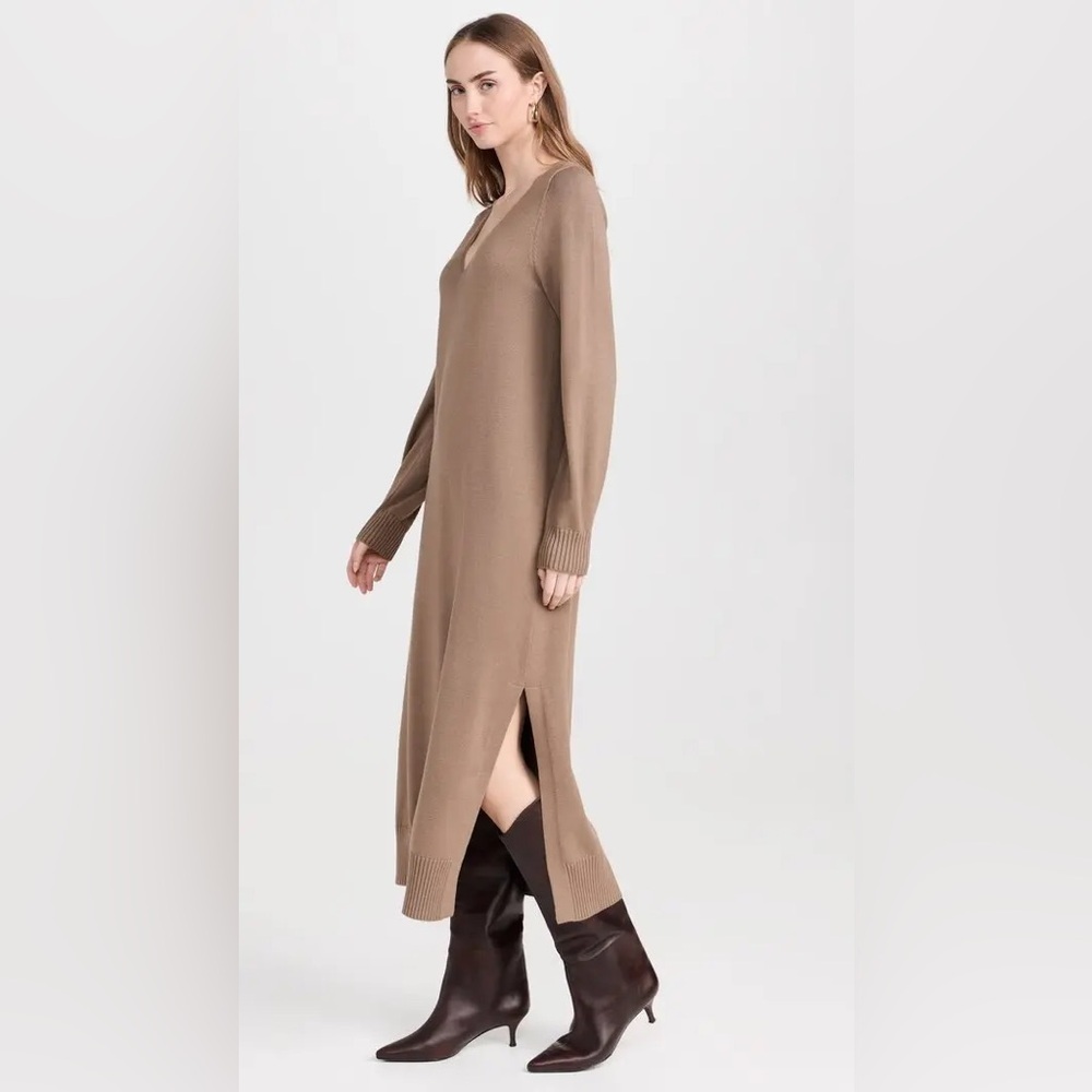 Splendid Cella Janeblog Long Sleeve Tan Midi Sweater Dress size Large - Picture 2 of 8